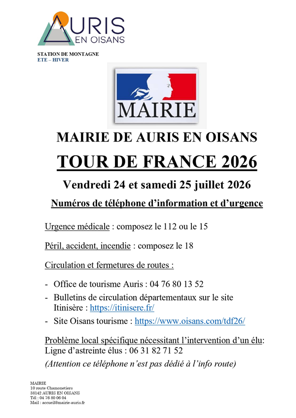 TDF2026 num tel urgence